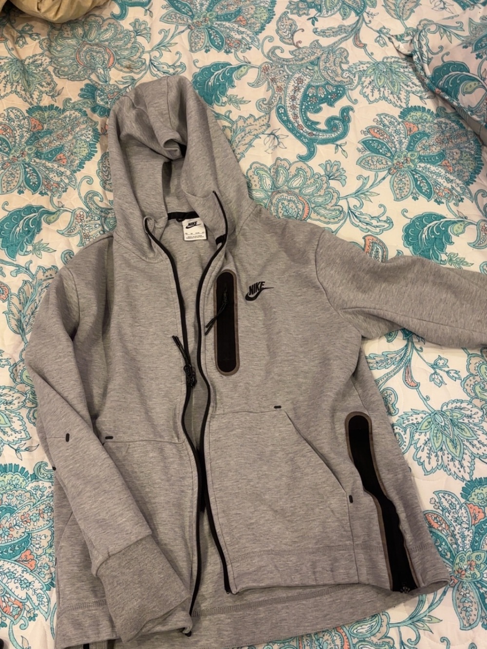 Nike Light Gray Hoodie with Black Trim